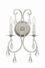 Crystorama Ashton 2 Light Swarovski Strass Crystal Olde Silver Sconce