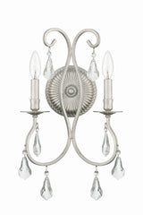 Crystorama Ashton 2 Light Swarovski Strass Crystal Olde Silver Sconce