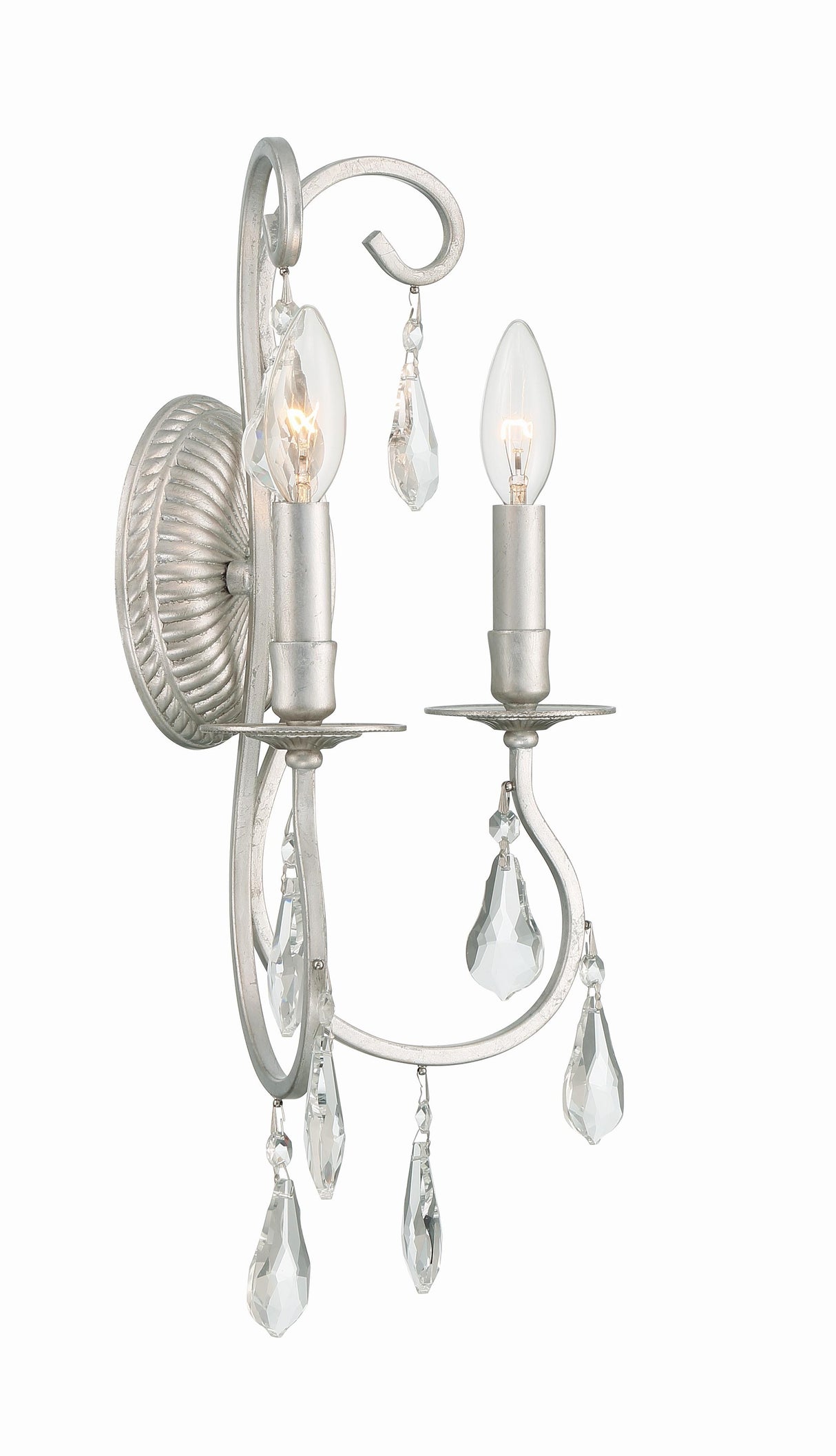 Crystorama Ashton 2 Light Swarovski Strass Crystal Olde Silver Sconce
