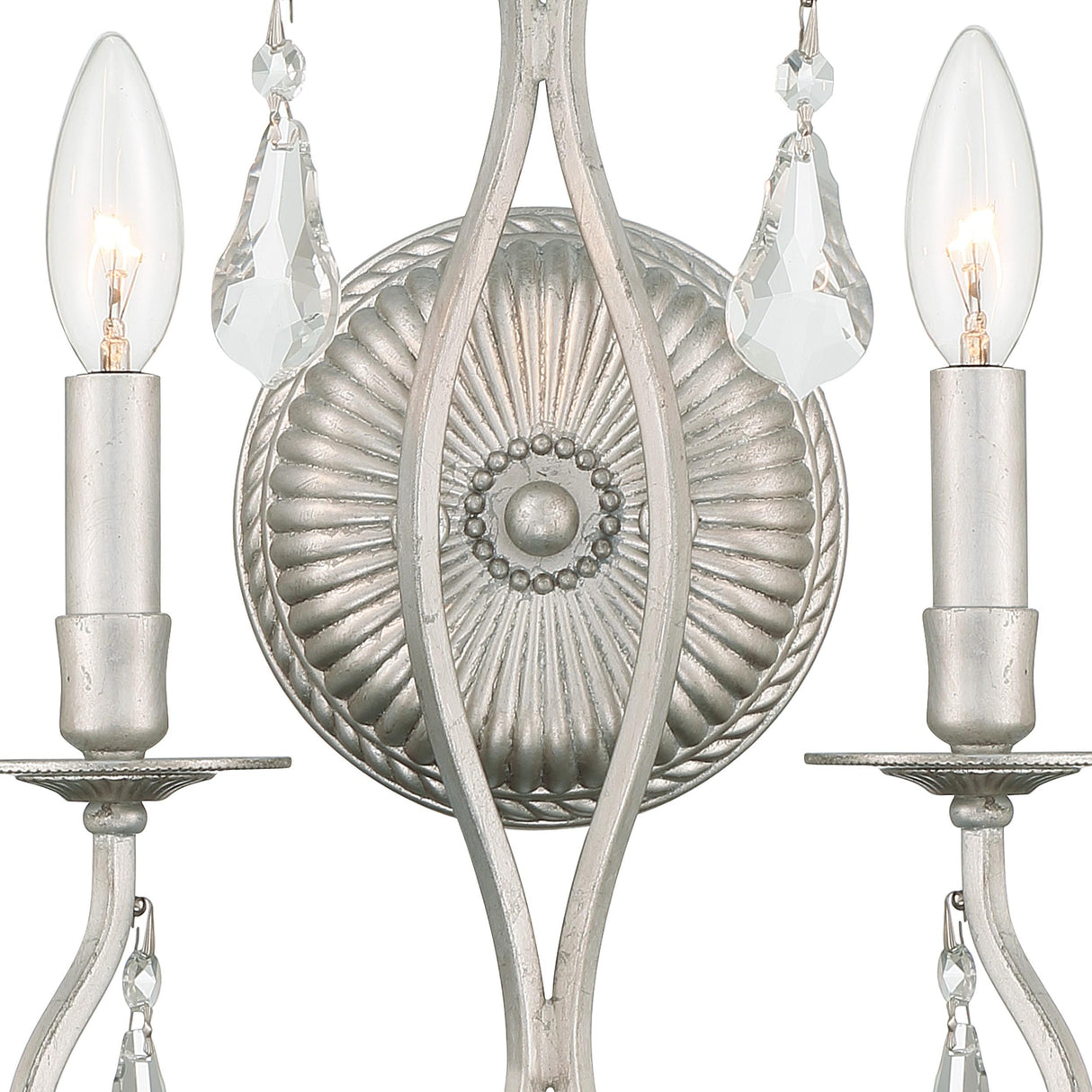 Crystorama Ashton 2 Light Swarovski Strass Crystal Olde Silver Sconce