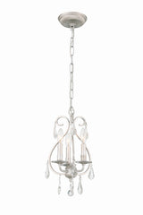 Crystorama Ashton 3 Light Hand Cut Crystal Olde Silver Mini Chandelier