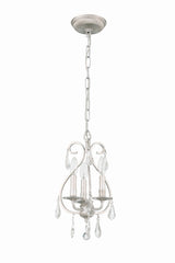 Crystorama Ashton 3 Light Hand Cut Crystal Olde Silver Mini Chandelier