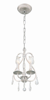 Crystorama Ashton 3 Light Hand Cut Crystal Olde Silver Mini Chandelier
