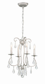 Crystorama Ashton 4 Light Swarovski Strass Crystal Olde Silver Mini Chandelier