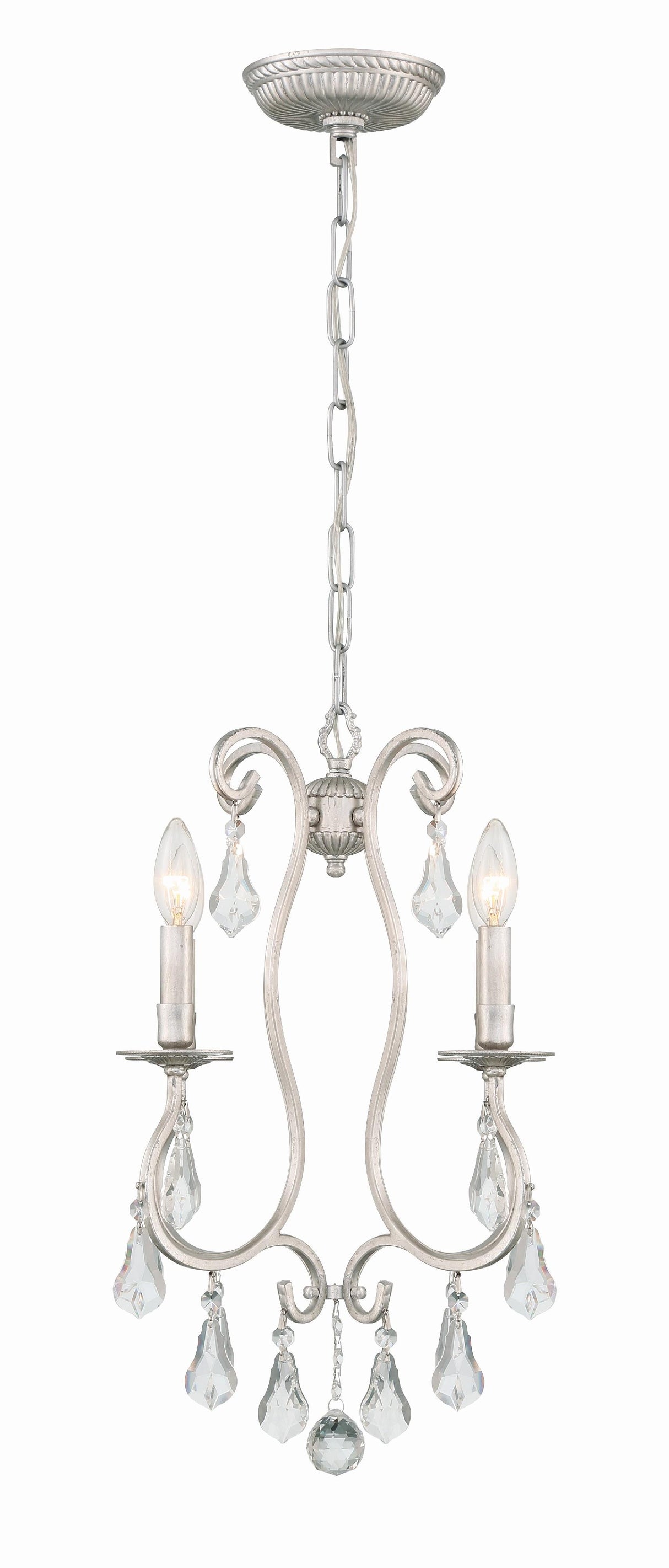 Crystorama Ashton 4 Light Swarovski Strass Crystal Olde Silver Mini Chandelier