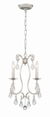 Crystorama Ashton 4 Light Swarovski Strass Crystal Olde Silver Mini Chandelier