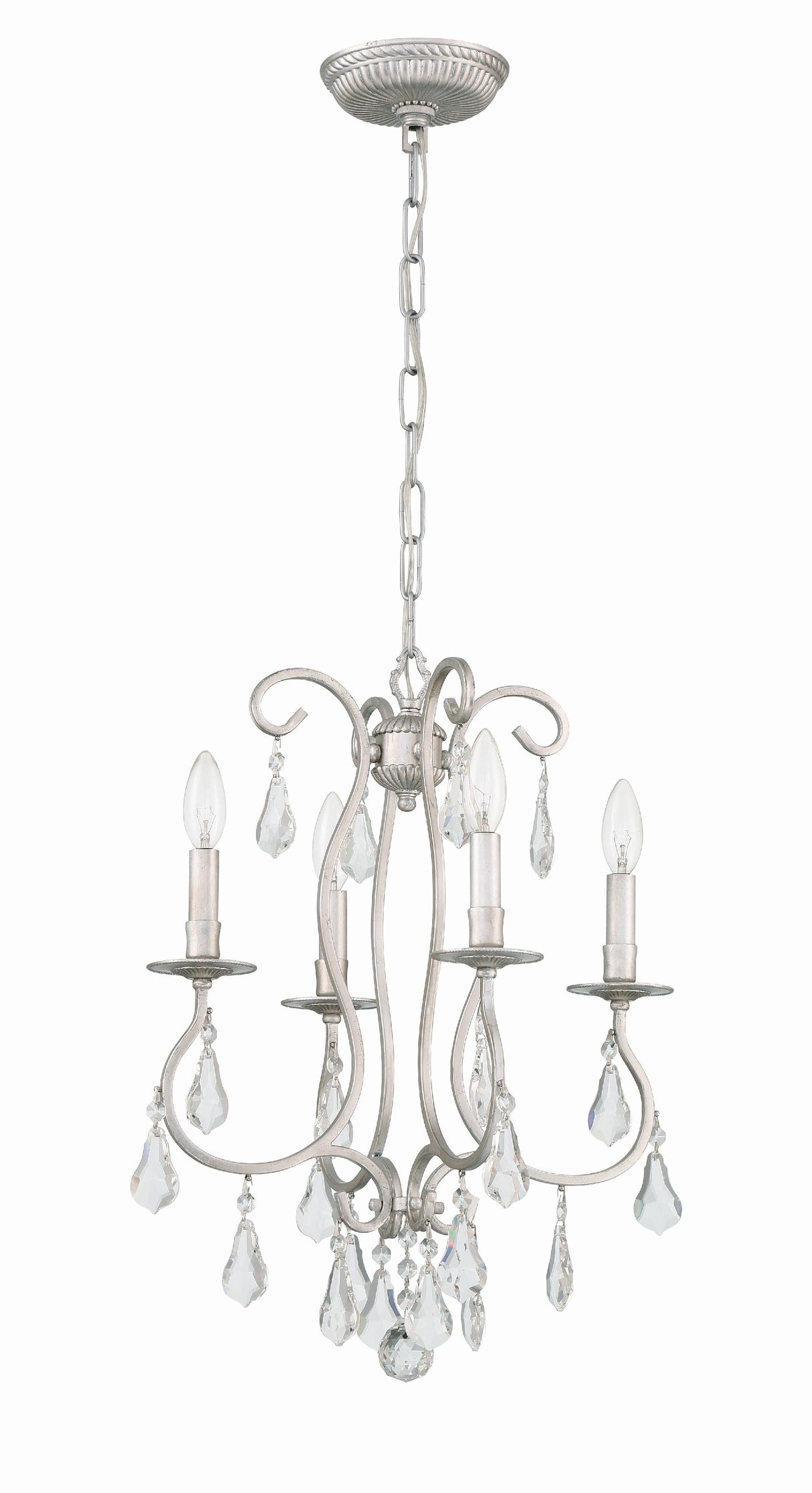 Crystorama Ashton 4 Light Swarovski Strass Crystal Olde Silver Mini Chandelier