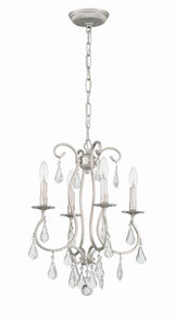 Crystorama Ashton 4 Light Swarovski Strass Crystal Olde Silver Mini Chandelier
