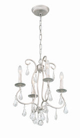 Crystorama Ashton 4 Light Swarovski Strass Crystal Olde Silver Mini Chandelier