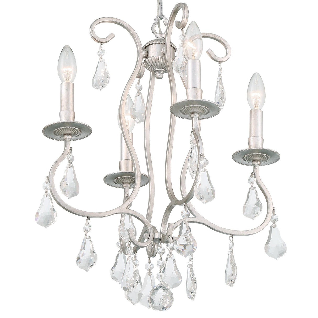 Crystorama Ashton 4 Light Swarovski Strass Crystal Olde Silver Mini Chandelier