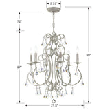 Crystorama Ashton 6 Light Hand Cut Crystal Olde Silver Chandelier