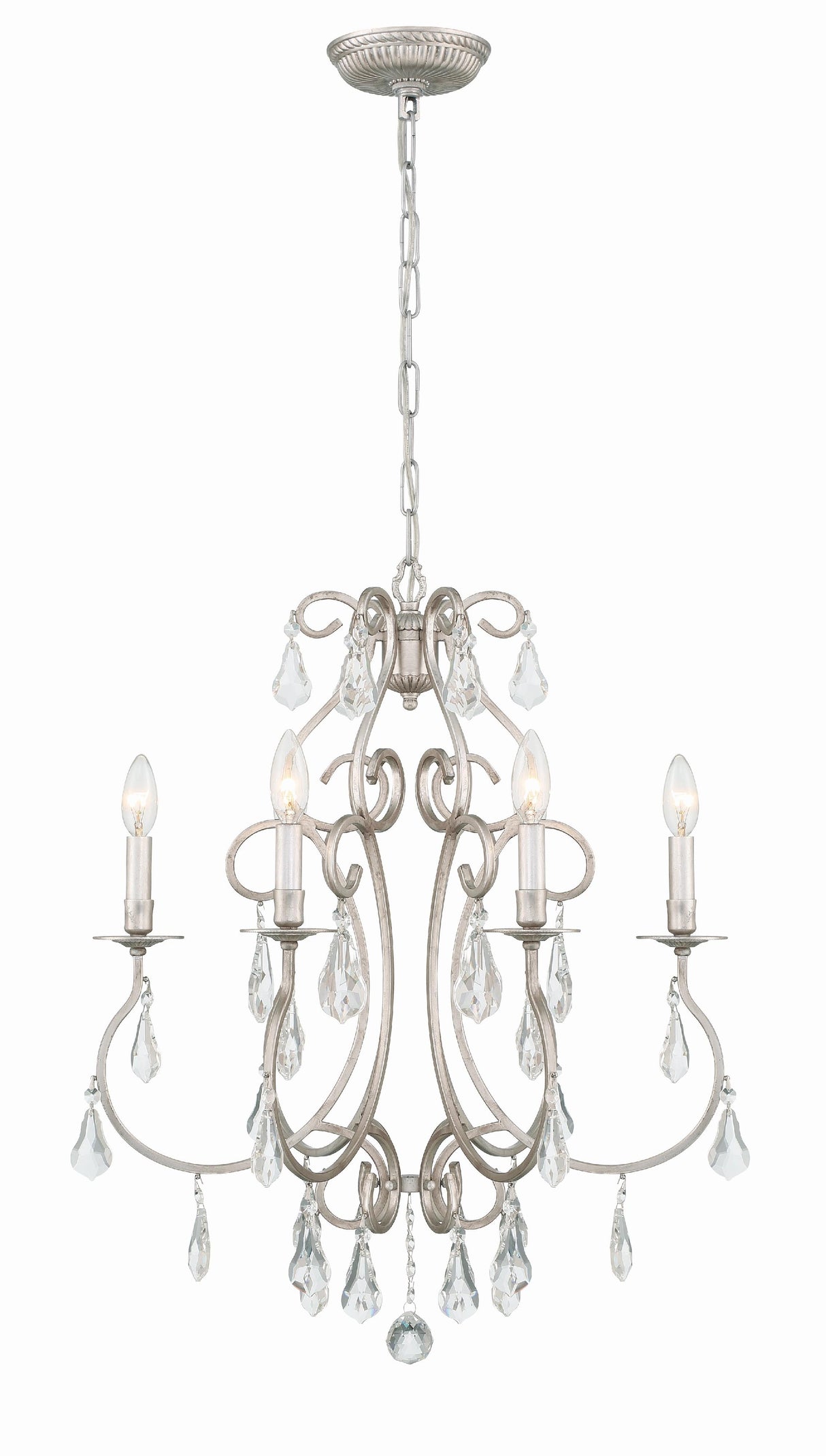 Crystorama Ashton 6 Light Hand Cut Crystal Olde Silver Chandelier