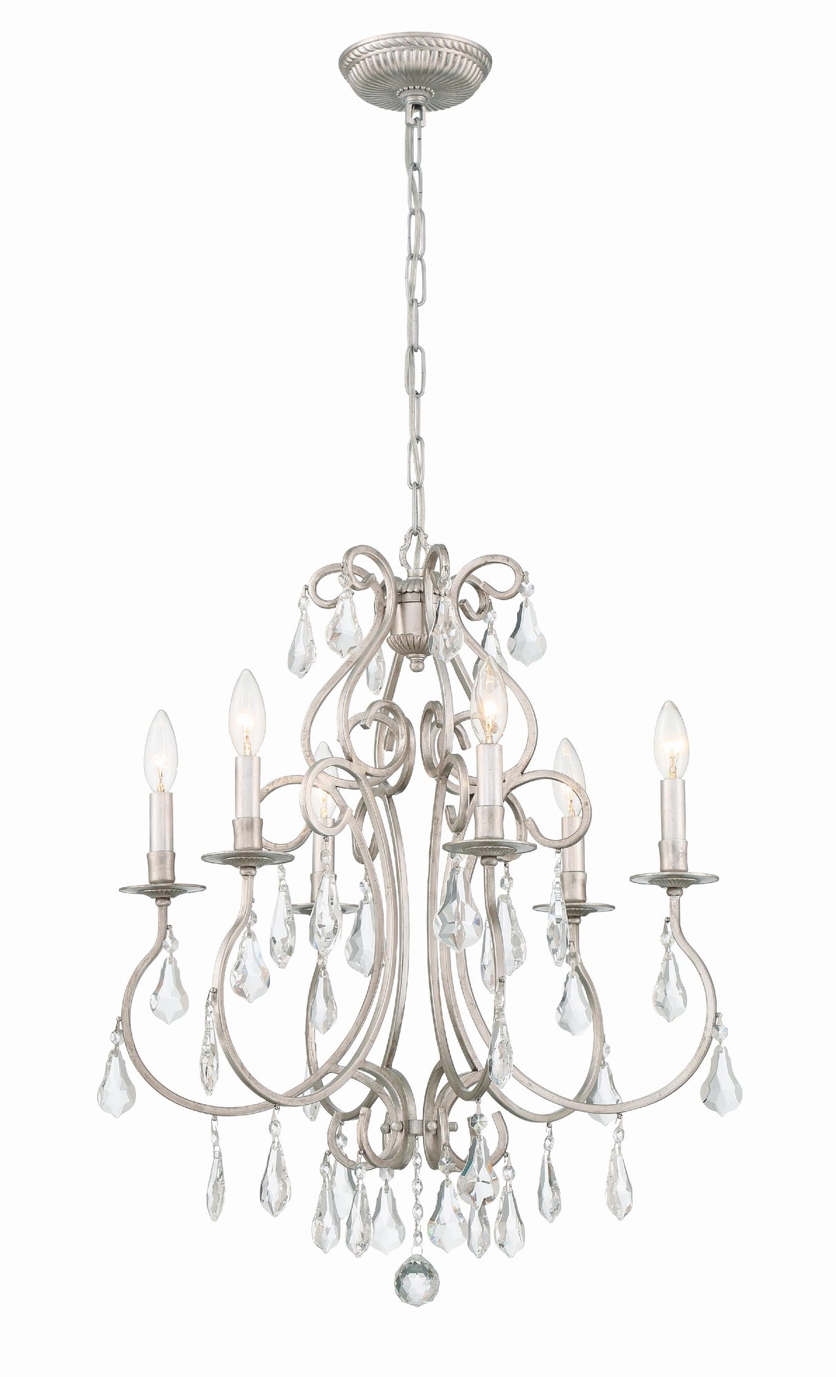 Crystorama Ashton 6 Light Swarovski Strass Crystal Olde Silver Chandelier