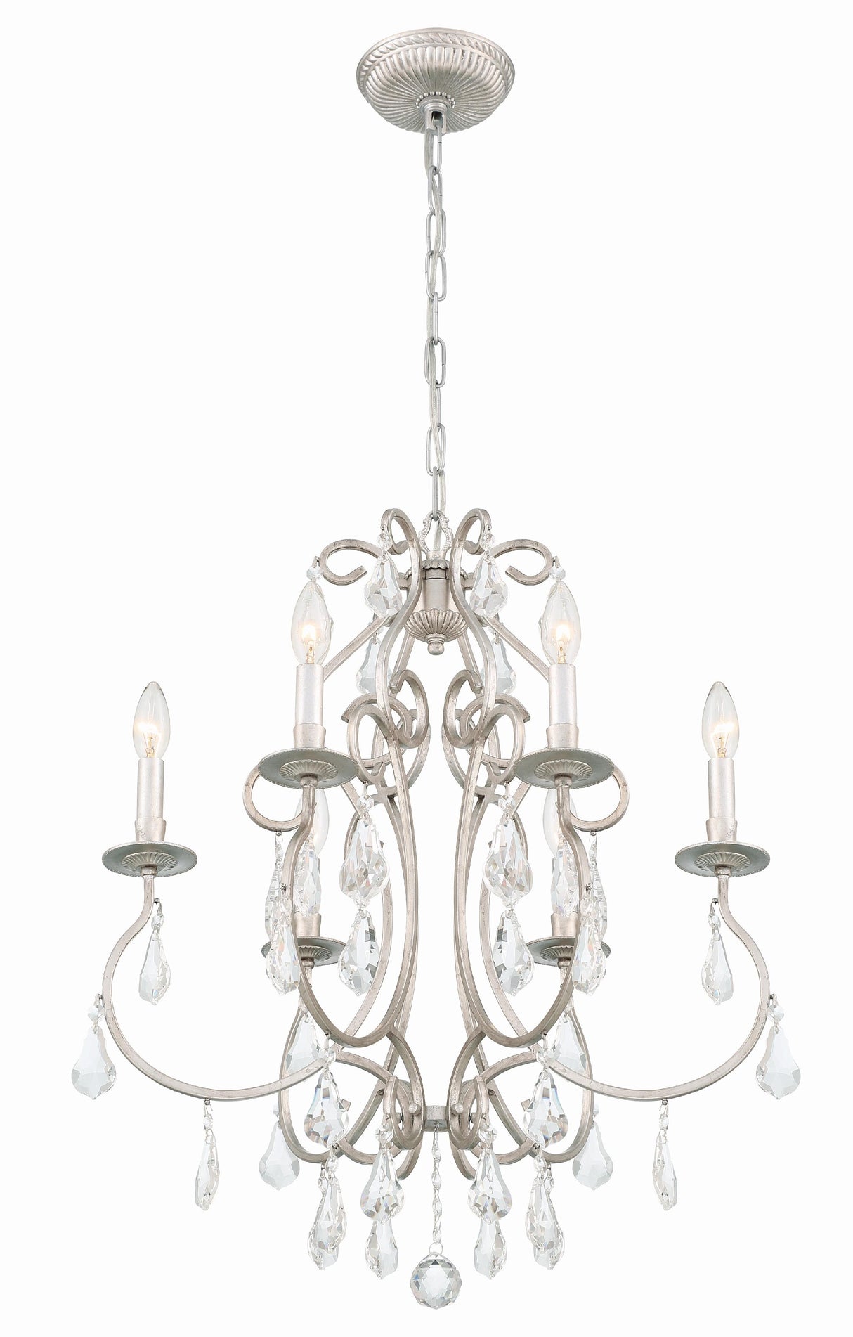 Crystorama Ashton 6 Light Swarovski Strass Crystal Olde Silver Chandelier