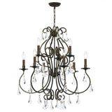Crystorama Ashton 9 Light Hand Cut Crystal English Bronze Chandelier