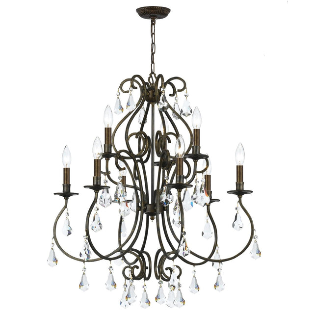 Crystorama Ashton 9 Light Hand Cut Crystal English Bronze Chandelier