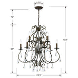 Crystorama Ashton 9 Light Hand Cut Crystal English Bronze Chandelier