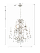 Crystorama Ashton 9 Light Hand Cut Crystal Olde Silver Chandelier