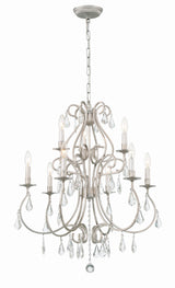 Crystorama Ashton 9 Light Swarovski Strass Crystal Olde Silver Chandelier