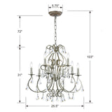 Crystorama Ashton 9 Light Swarovski Strass Crystal Olde Silver Chandelier
