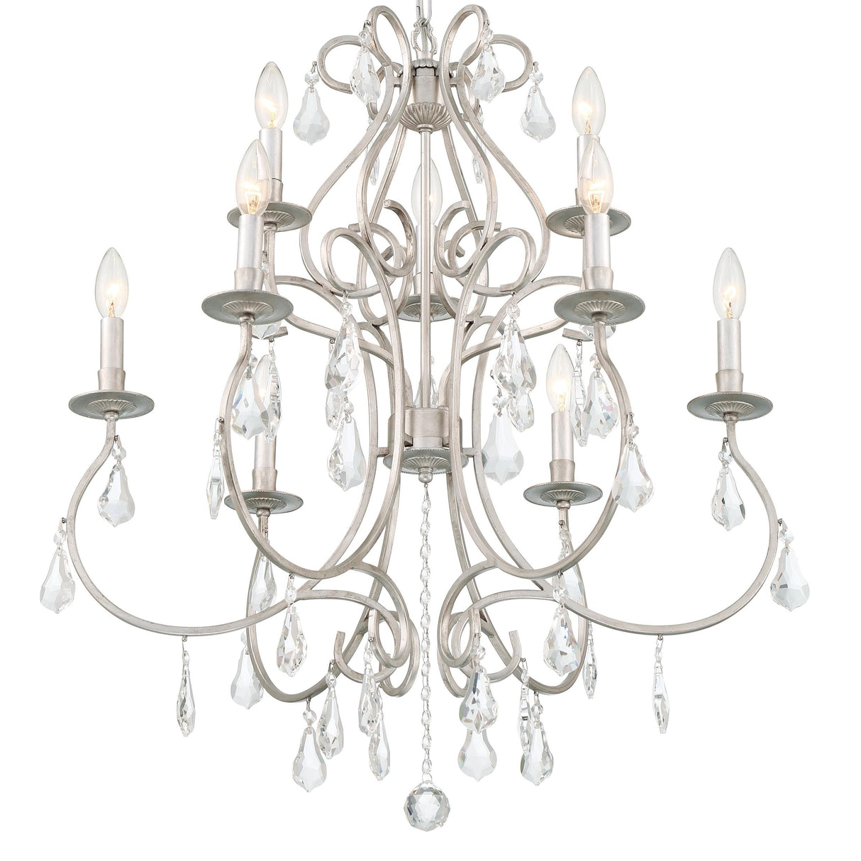 Crystorama Ashton 9 Light Swarovski Strass Crystal Olde Silver Chandelier