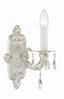 Crystorama Paris Market 1 Light Clear Crystal Antique White Sconce
