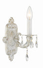 Crystorama Paris Market 1 Light Swarovski Strass Crystal Antique White Sconce