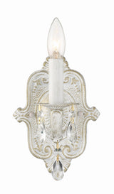 Crystorama Paris Market 1 Light Swarovski Strass Crystal Antique White Sconce