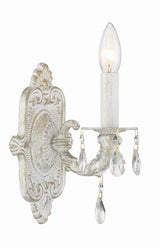 Crystorama Paris Market 1 Light Spectra Crystal Antique White Sconce