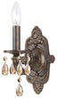 Crystorama Paris Market 1 Light Golden Teak Hand Cut Crystal Venetian Bronze Sconce