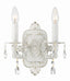 Crystorama Paris Market 2 Light Swarovski Strass Crystal Antique White Sconce