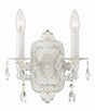 Crystorama Paris Market 2 Light Swarovski Strass Crystal Antique White Sconce