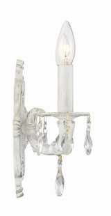 Crystorama Paris Market 2 Light Swarovski Strass Crystal Antique White Sconce