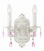 Crystorama Paris Market 2 Light Rose Crystal Antique White Sconce