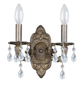 Crystorama Paris Market 2 Light Clear Crystal Venetian Bronze Sconce