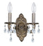 Crystorama Paris Market 2 Light Clear Crystal Venetian Bronze Sconce