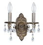 Crystorama Paris Market 2 Light Clear Crystal Venetian Bronze Sconce