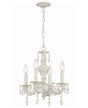 Crystorama Paris Market 4 Light Swarovski Strass Crystal Antique White Mini Chandelier