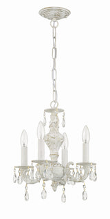 Crystorama Paris Market 4 Light Spectra Crystal Antique White Mini Chandelier