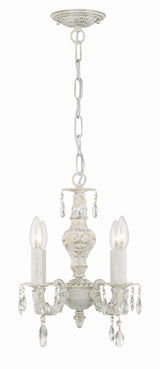 Crystorama Paris Market 4 Light Spectra Crystal Antique White Mini Chandelier