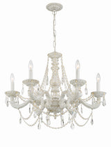 Crystorama Paris Market 6 Light Clear Crystal Antique White Chandelier