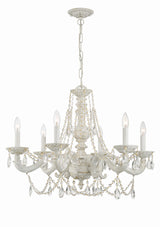Crystorama Paris Market 6 Light Clear Crystal Antique White Chandelier
