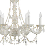 Crystorama Paris Market 6 Light Clear Crystal Antique White Chandelier