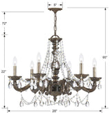Crystorama Paris Market 6 Light Clear Crystal Venetian Bronze Chandelier