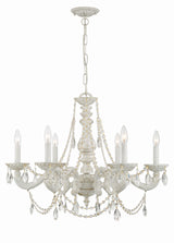 Crystorama Paris Market 6 Light Spectra Crystal Antique White Chandelier
