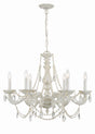 Crystorama Paris Market 6 Light Spectra Crystal Antique White Chandelier