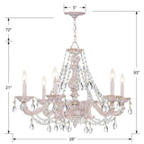 Crystorama Paris Market 6 Light Spectra Crystal Antique White Chandelier