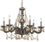 Crystorama Paris Market 6 Light Golden Teak Hand Cut Crystal Venetian Bronze Chandelier
