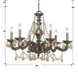 Crystorama Paris Market 6 Light Golden Teak Swarovski Strass Venetian Bronze Chandelier