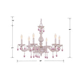 Crystorama Paris Market 6 Light Rose Crystal Antique White Chandelier